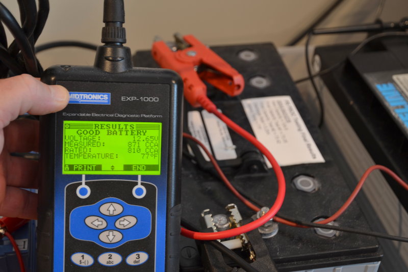 midtronics battery tester ed18 print out details